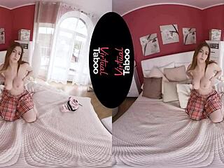 Virtual taboo with intense eye-to-eye redhead pov action