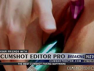 cute young girl fucks her pink pussy with dildo on webcam