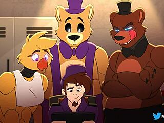 foxy and bonnie fuck with a monster cock hard