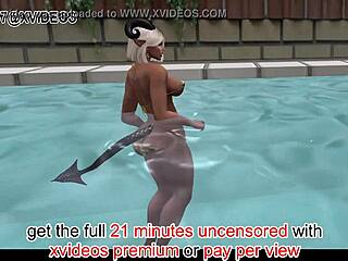 3d microbikini fun censored at the pool