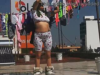 My neighbor hangs laundry and causes huge erection for Danielahyperversos