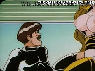 BJ cock whore in threesome anime sex