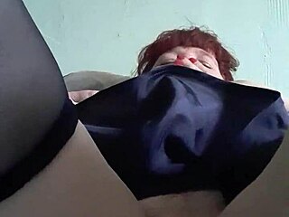 redhead wife masturbates her hungry pussy with scarlet nails