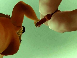 Wow, this big breasted blonde drinks sperm after double cock action!