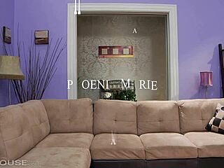 Phoenix marie chats on the phone in her penthouse.