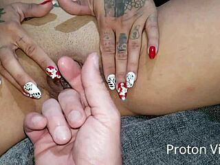 brazilian tattoed petite pornstar caroline moraes masturbating herself during job interview