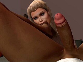 Blond milf gets huge cumshot on face 😍