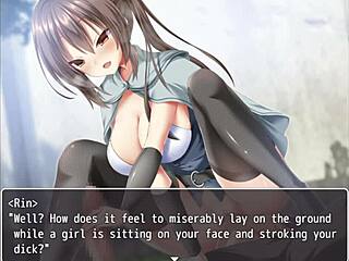 In tower of alfimia, she dominates with a handjob