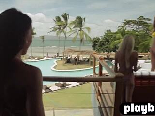 Beautiful babes enjoy hot surfing naked