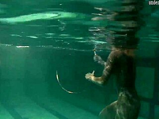 Czech Teen 18+ Stars in Softcore Underwater Lesbian Show by the Pool