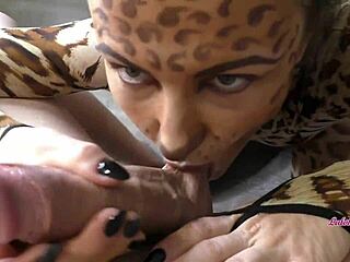 Cute girl sucks her husband's huge cock passionately