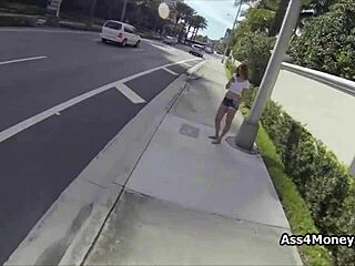 in the parking lot, a broke teen 18+ with huge tits gets banged for cash