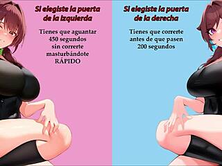 Spanish JOI instructs jerking off in Squid Game roleplay contest.