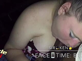 White BBW gives sloppy blowjob to big cock!