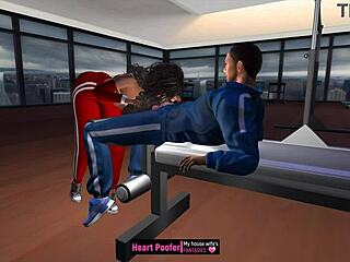 i get groped at the inclined bench in cartoon