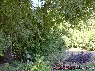 Busty Masseuse Licking Babe's Pussy with Intense Fingering in USA Massage Parlor