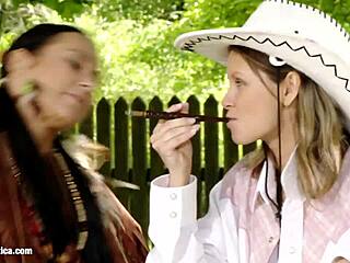 Beautiful Brunettes Zoe and Devin from Sapphic Erotica Kiss and Lick Pussy Outdoors?