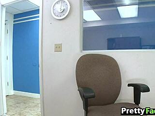 Watch this short-haired brunette get a facial