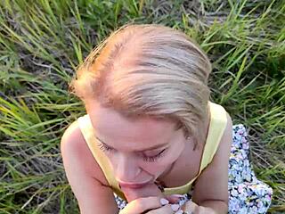 Sunset and a Huge Portion of Sperm for Beauty S-Wife Katy