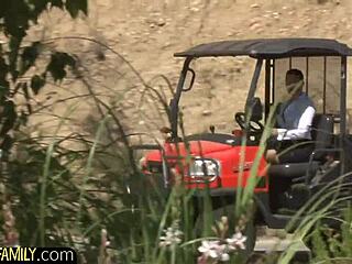 cute trimmed teen 18+ in outdoor reality scene with amateurs