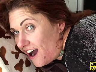 tattooed british sub dominated with anal finger play