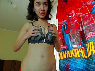 Mylaangel Squeezes Big Tits in Tight Clothes While Sucking Nipples Hard