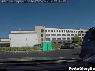 chubby blonde sweating while sucking dicks in public