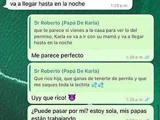 Hot whatsapp chat leads to fucking with stepfather.