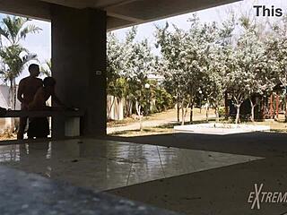 Twinks having fun sex by the field