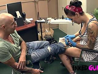 inked gurlz tattoo artist gets fucked hard