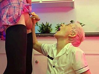 blonde gets piss on cute face