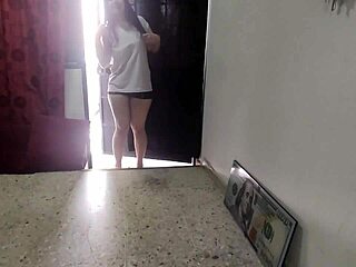 My neighbor begs for money and offers everything for it. What a wild teen latina deepthroat deal!