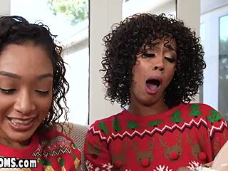 Ebony MILF Seduces with Black Teen 18+