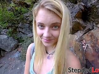 blonde stepdaughter riley star fucked doggystlye after bj.
