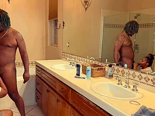 Having fun with big booty ebony stepsister at pool giving sloppy head!