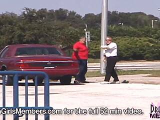 Thin Brunette Latina Flashes Small Tits and Shaved Pussy in Tampa Public