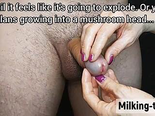 Slut mistress teases cockhead like juicy plum