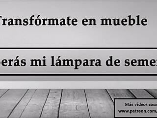 Transform into furniture! Be my cum lamp in Spanish JOI game!