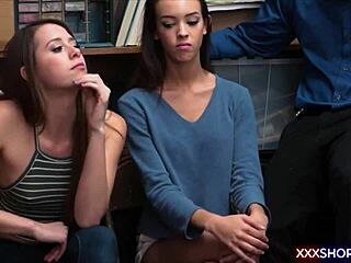 sexy shoplifters caught bangin the officer!