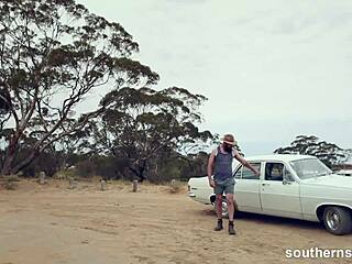 hey voyeur, watch this hairy australian jerk off to climax in outdoor car