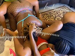 The lesbians engage in intense oral sex