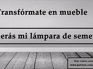 Transform into furniture! Be my cum lamp in Spanish JOI game!