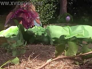 three blonde fairies dirty talk and bang a guy with big dick