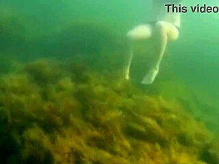 crazy diver films my hairy pussy flash in sea