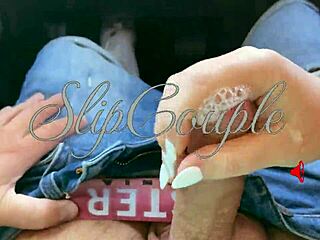 I gave my milf a risky public handjob in the car