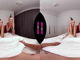 vrconk blonde elves ride and finger in a wild christmas threesome