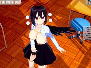 shooting fate maru gets her big tits fondled in 3d hentai