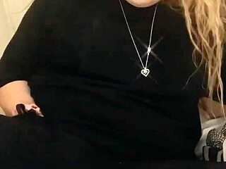 Horny blonde milf fingering her fat pussy until she cums hard