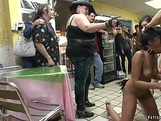 Ebony Group Banged Hard in Public Kinky Scene