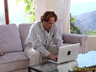 Stepdaughter gives detailed blowjob to big cock in taboo scenario